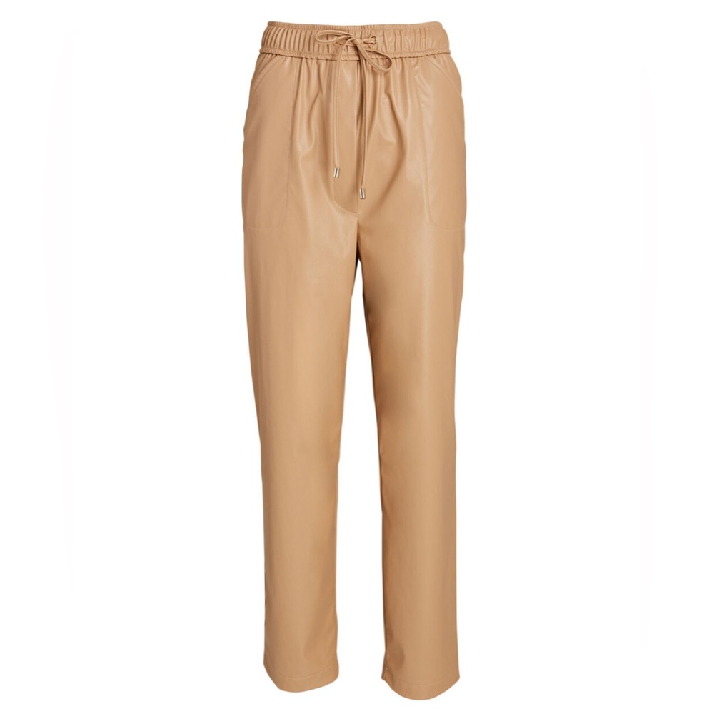 Intermix Tan Faux Leather Pants